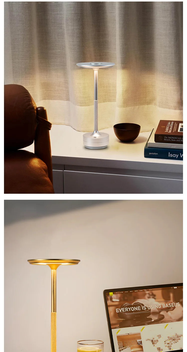 Wireless LED Table Lamp – Touch Control, Dimmable, Rechargeable & Portable, for Home, Bar, or Restaurant
