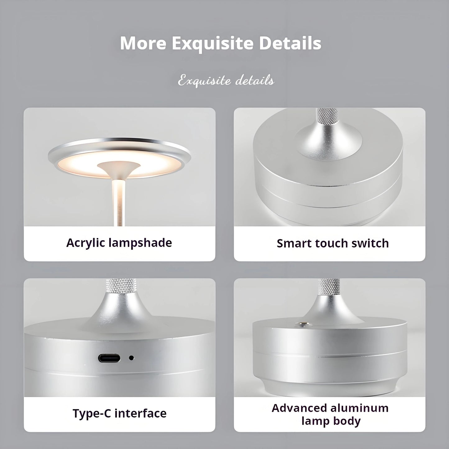 Wireless LED Table Lamp – Touch Control, Dimmable, Rechargeable & Portable, for Home, Bar, or Restaurant