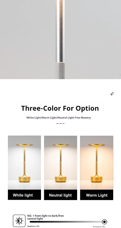 Wireless LED Table Lamp – Touch Control, Dimmable, Rechargeable & Portable, for Home, Bar, or Restaurant