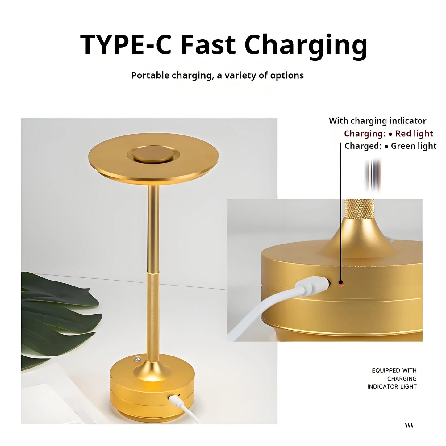 Wireless LED Table Lamp – Touch Control, Dimmable, Rechargeable & Portable, for Home, Bar, or Restaurant