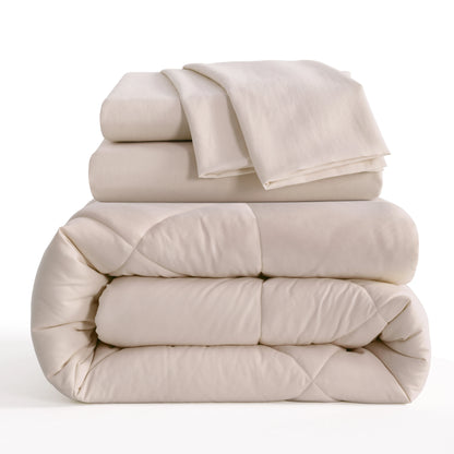 5 Piece Breathable Twin Bedding Comforter Set, Ultra Soft and Cozy Bed in a Bag