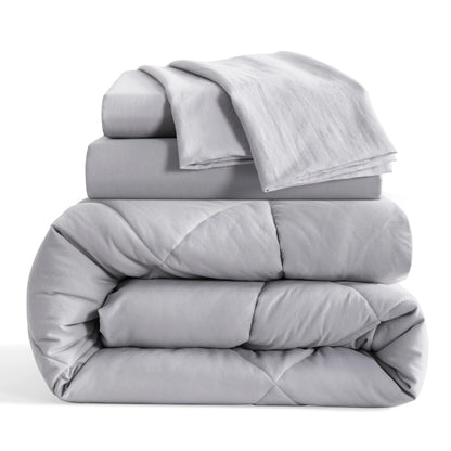 5 Piece Breathable Twin Bedding Comforter Set, Ultra Soft and Cozy Bed in a Bag