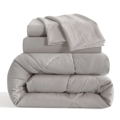 5 Piece Breathable Twin Bedding Comforter Set, Ultra Soft and Cozy Bed in a Bag