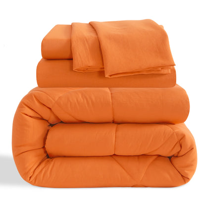 5 Piece Breathable Twin Bedding Comforter Set, Ultra Soft and Cozy Bed in a Bag