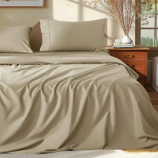 100% Egyptian Cotton Queen Size Sheets Set 1000 Thread CountLuxury Cotton Bed SheetsBreathable  Cooling Bedding and Pillow Cases