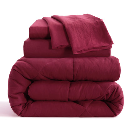 5 Piece Breathable Twin Bedding Comforter Set, Ultra Soft and Cozy Bed in a Bag