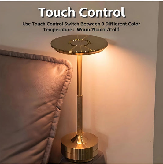 Wireless LED Table Lamp – Touch Control, Dimmable, Rechargeable & Portable, for Home, Bar, or Restaurant