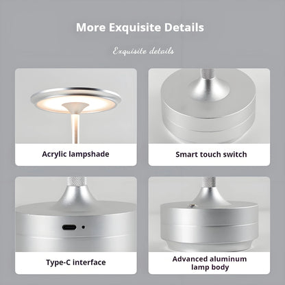 Wireless LED Table Lamp – Touch Control, Dimmable, Rechargeable & Portable, for Home, Bar, or Restaurant