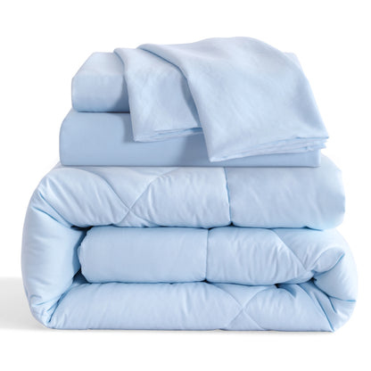 5 Piece Breathable Twin Bedding Comforter Set, Ultra Soft and Cozy Bed in a Bag