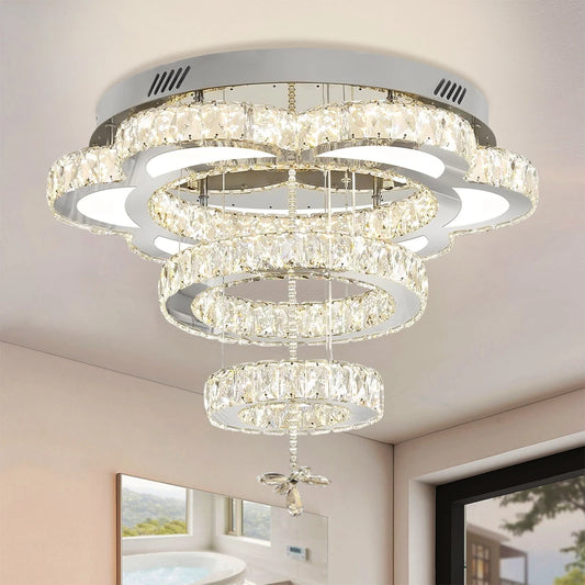 Advanced Crystal Flower Pendant Lamp – Artistic Elegance in Light