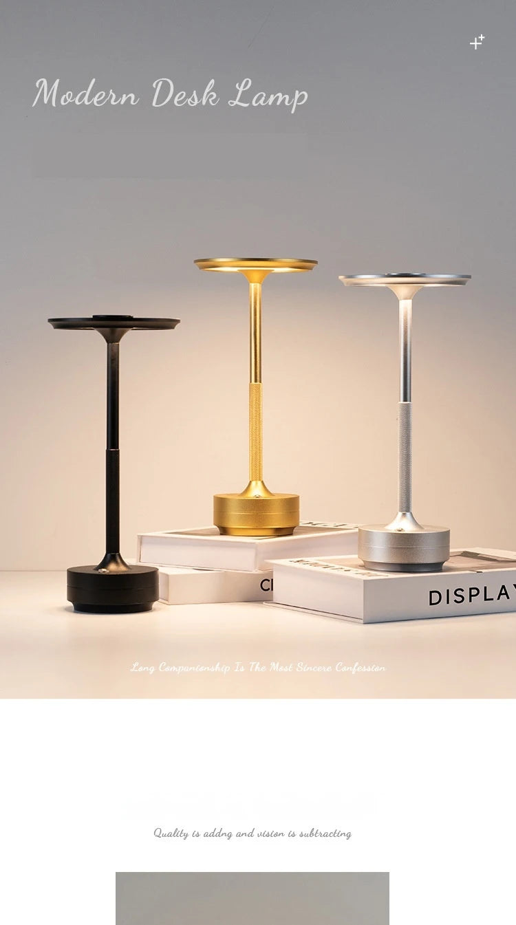 Wireless LED Table Lamp – Touch Control, Dimmable, Rechargeable & Portable, for Home, Bar, or Restaurant