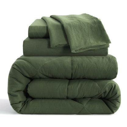 5 Piece Breathable Twin Bedding Comforter Set, Ultra Soft and Cozy Bed in a Bag